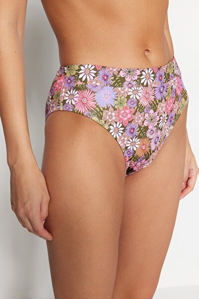 Trendyol Collection Μπικίνι κανονικό κάτω μέρος με φλοράλ μοτίβο ψηλής μέσης TBESS21BA0051