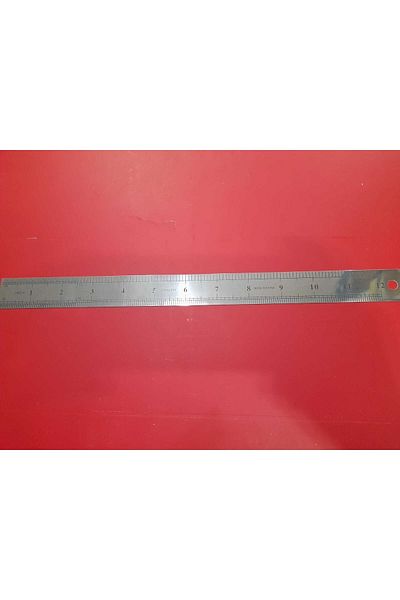 gebzeli Steel Ruler 30cm Double Sided Lines Press Printed Back Side Inch Size