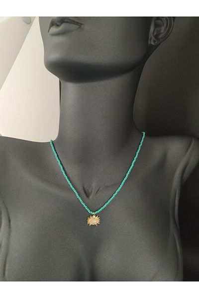 LUCK Turquoise Sand Beaded Necklace