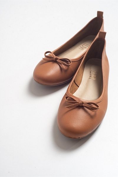 LuviShoes 01 Balerini de damă piele bronzată