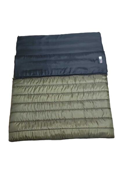 CAMP STORY Masiv-18 350 Gr Fibră Doguș Sac de dormit dublu cu fermoar dublu kaki