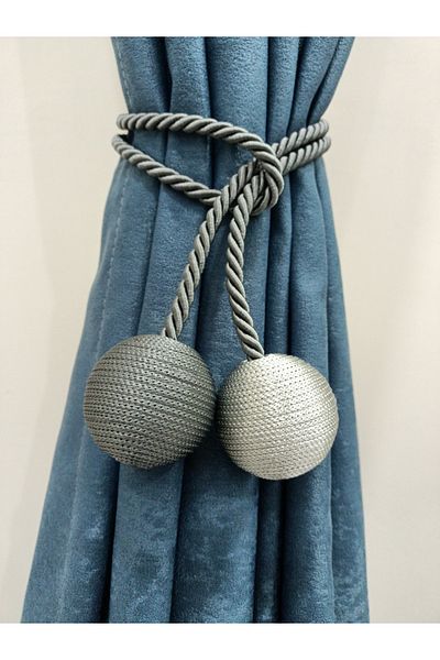 SEILL Two Ball Side Tie Backdrop Curtain Collecting Apparatus Darkgrey&Lightgrey