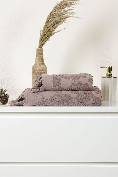 Mira Home Σετ πετσετών μπάνιου από μαλακό βαμβάκι Maria Grace - Ζακάρ και κρόσσια