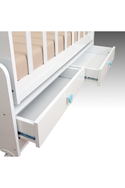 AZZURİ Home Anne Yanı Beşik Sallanır Bebek Beşik Iki Çekmeceli Ahşap Bebek Beşiği