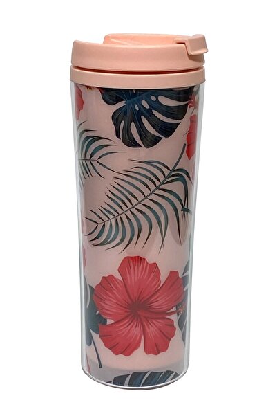 ALLMUG Pembe Çiçekli Termos 380 Ml