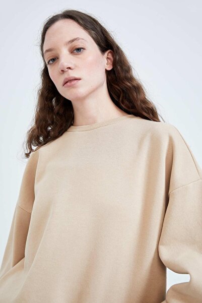 DeFacto Oversize Fit mikina Crew Neck
