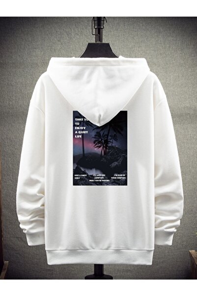 BLACK NİCE Hanorac oversize cu glugă, imprimat pe spate, unisex