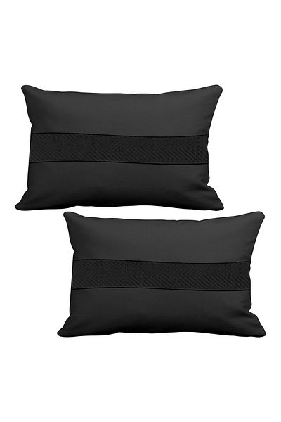 ASR Peugeot Pejo Compatible Upholstery Fabric 2 Pieces Luxury Car Neck Pillow Black