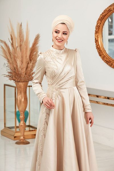 Dress Life Noble Satin Hijab Evening Dress