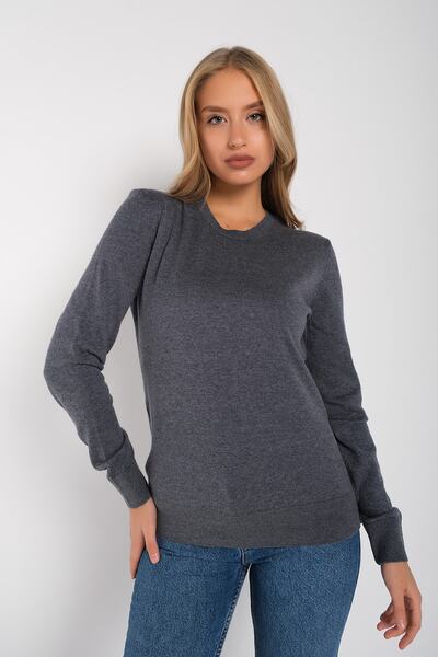 Trist Star Ink 100% bumbac organic Tricot cu decolteu rotund Pulover Bluză Trıst-6101