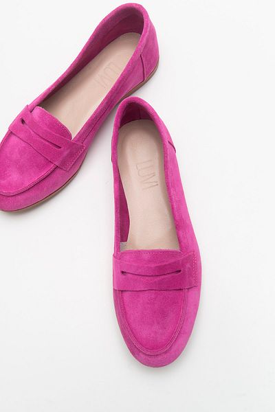 LuviShoes Γυναικείες μπαλαρίνες φούξια σουέντ