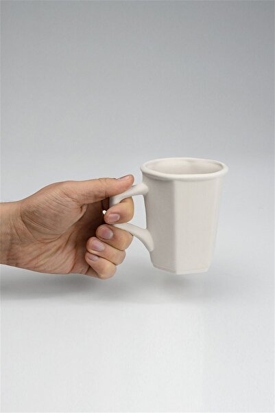 Ref-San Köşeli Kupa | Seramik Bisküvi (ham Ürün)