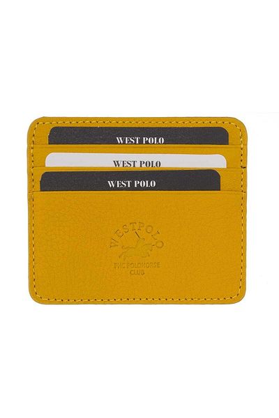 By Hakan West Polo 49 Γνήσιο Δερμάτινο Unisex Κάρτα Κίτρινο