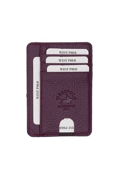 By Hakan West Polo 358 Γνήσιο Δερμάτινο Unisex Κάρτα Μωβ