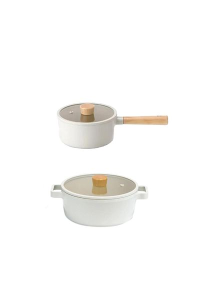NEOFLAM Fika Beige 4 Piece Cookware Set
