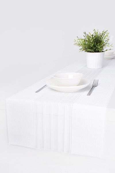 Kozastor Runner, Tablecloth, Optical White, 40x140