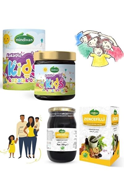 Mindivan Kids Çocuklar Için Kozalak Macunu 240 G + Büyükler Için Zencefilli Macun 420 G