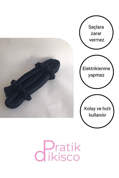 PratikDikisco Γυναικείο σατέν λουκάνικο μαλλιών για styling, σε σκούρο μπλε χ...