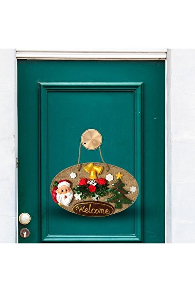 nesever store Новорічна прикраса для дверей з Дідом Морозом і ялинкою Привітальна прикраса для дверей