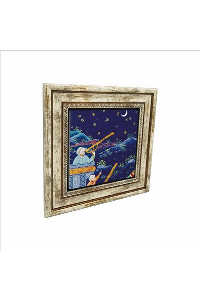 Sadrazam Pictură în piatră naturală imprimată în miniatură al otomanului alchimist 25cmx25cm Krt-121