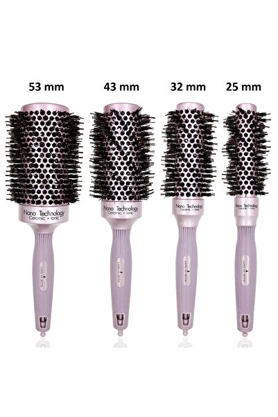 LAND OF MYTH Κεραμική τεχνολογία Nano 25 mm + Βούρτσα μαλλιών με ιονικό θερμικό φούσκωμα, φυσικό δόντι με τρίχες, επαγγελματική σειρά