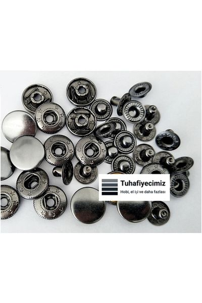 tuhafiyecimiz 700 Pieces 15mm Stainless Large Studs (moldless) [anthracite Color]