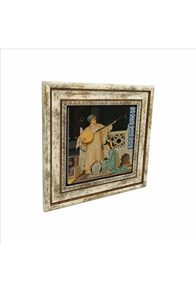 Sadrazam Două muzicieni, fete, Osman Hamdi Bey, pictură pe piatră naturală imprimată din 1880, 25cmx25cm Krt-126