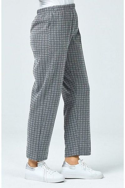 Aşkı Endam Large Size Pocketed Winter Elastic Stamped Trousers - Gray Pitikare