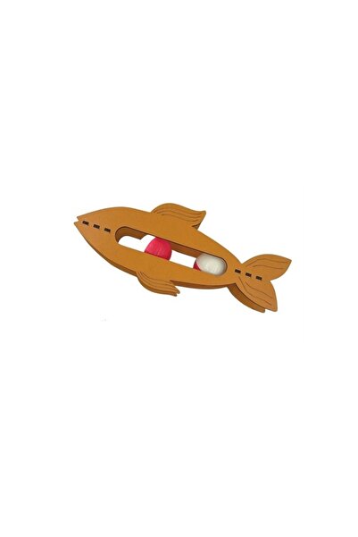 RiverWorld لعبة قطط خشبية على شكل سمكة مكونة من كرتين من River World