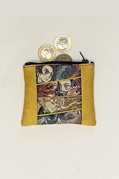 MODAZEY Sarı Demon Slayer Bozuk Para Cüzdanı