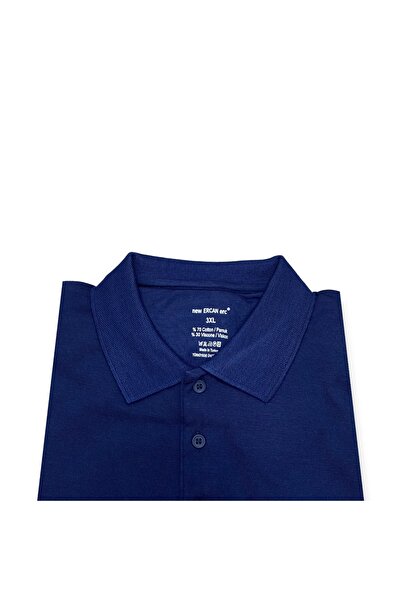 Sadık Collection Men's Large Size Polo Collar Combed Cotton Long Sleeve Pocket Sweater 1104