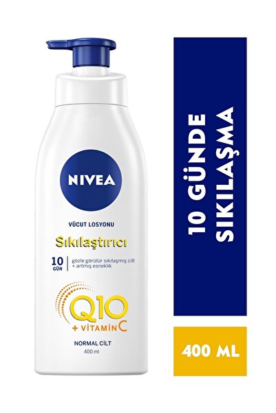 NIVEA Sıkılaştırıcı Vücut Losyonu Q10 + Vitamin C 400ml, 48 Saat Nemlendirme,...