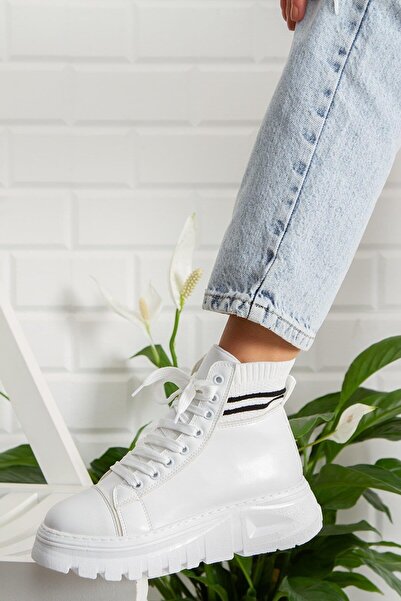 Aleza Shoes Love Rahat Kalıp Lastikli Bağcıklı Kadın Bot