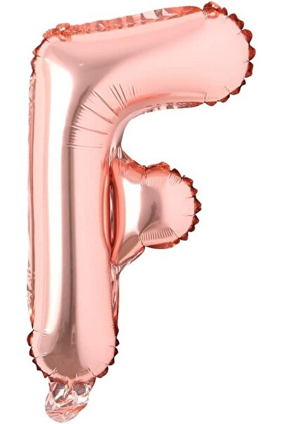 Patladı Gitti F Letter Rose Gold Foil Balloon 16 Inch 40 Cm