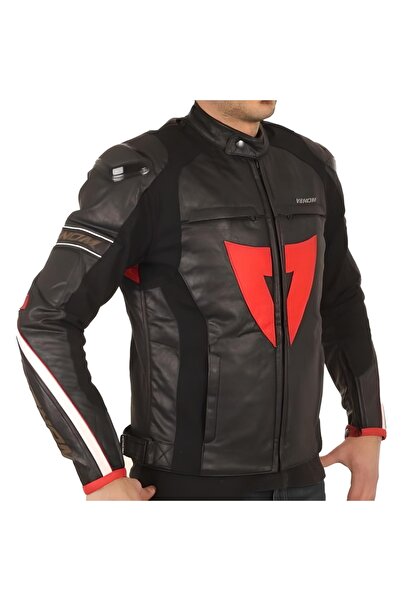 VENOM D1 Racing Siyah Deri Mont