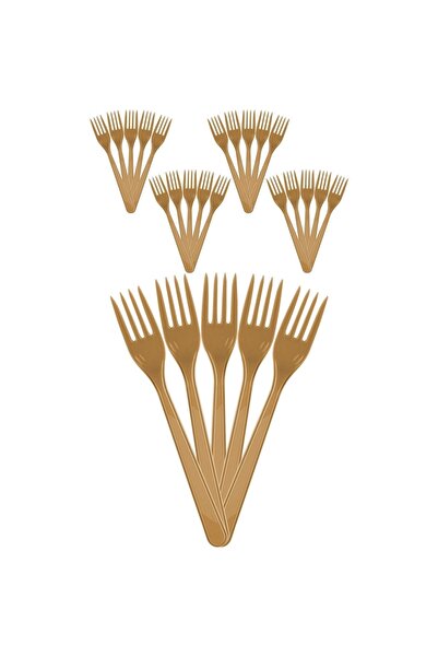 booddie شوكة ذهبية اللون متينة من البلاستيك الصلب للاستخدام العملي للحفلات وا...