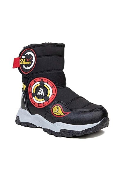 Alessio 2221f Kürklü Çocuk Kar Bot Siyah Kırmızı