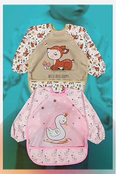 dubi baby Bebechi Sıvı Geçirmez Giyilebilir Kollu Aktivite Bebek Mama Önlüğü ...