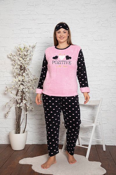 Asel Σετ Πιτζάμες Plus Size Fleece