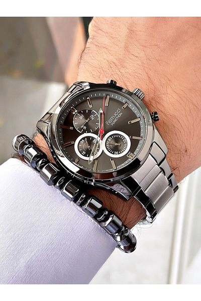 Ferrucci Silver Color Steel Strap Men's Wristwatch Bracelet Gift