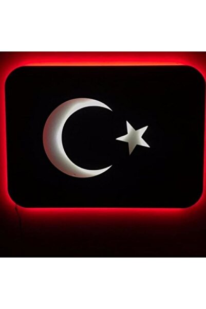 Genel Markalar Türk Bayrağı Ledli Duvar Süsü Mdf Tablo Duvar Aksesuarı Ahşap ...