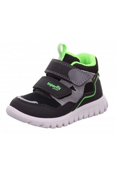 Superfit Sport7 Mini - Pantofi sport înalți Gore-tex cu velcro negru/verde-27