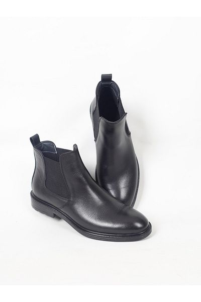 capel hor-se Men's Chelsea Black Antique Elastic Leather Boots