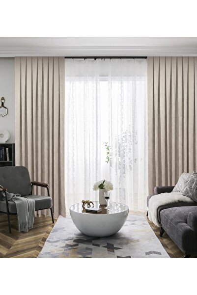 YS PERDE TASARIM Petek Dokulu Kadife Görünümlü Dökümlü Yüksek Kalite Fon Perd...