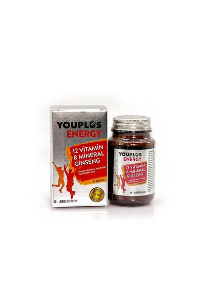 Youplus Energy 12 Vitamins and 8 Minerals Ginseng Supplement - 30 Tablets Food - Va730