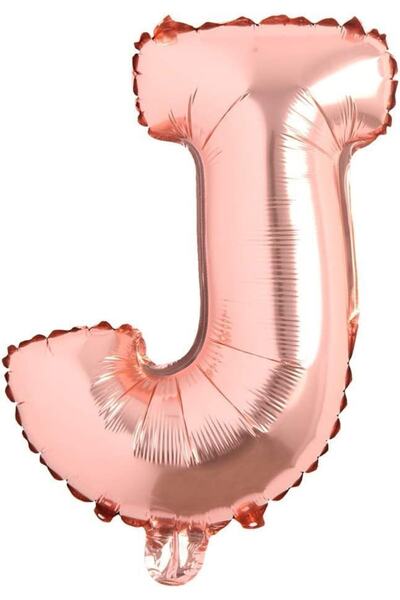 Patladı Gitti J Harf Rose Gold Folyo Balon 16 Inç 40 Cm