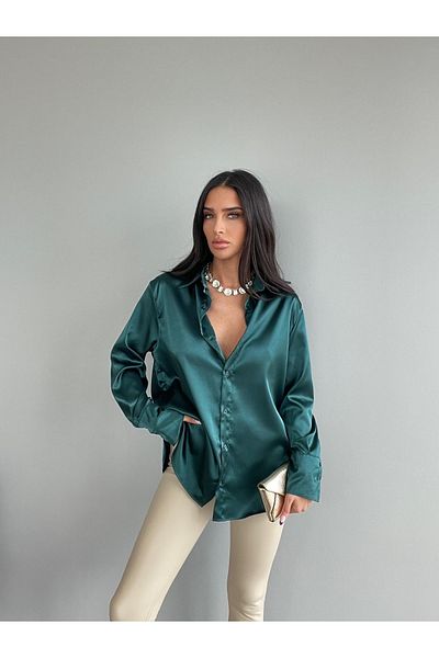 LB Laluna Butik Cămașă de damă din satin fluid