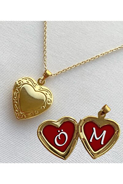 BK Design Ö M Harfli Epoksi Dolgulu Açılır Kapanır Kapaklı Kalp Sevgili Arkad...