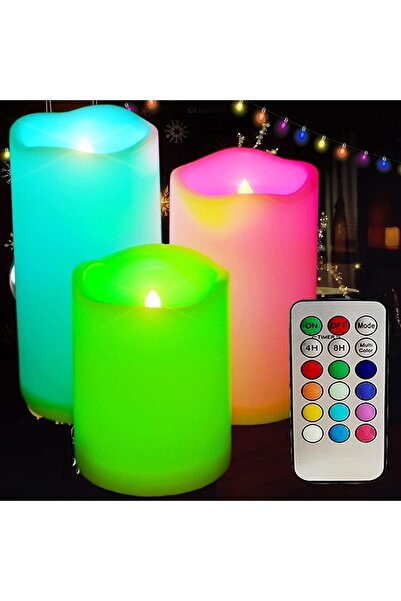 Genel Markalar Led Remote Control Electronic Candle Kumandalı Renkli Işıklı M...