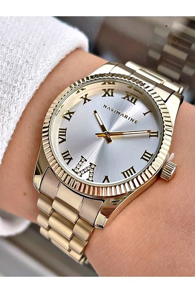 Navimarine Gold Color Steel Strap Women's Wristwatch Bracelet Gift